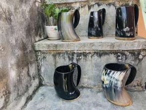 Noorbaba Elegant Polished Buffalo Horn Mug <b>Animal</b>-Style Nautical Drinking Horn Wedding Groomsmen Gift <b>Decorative</b> Natural Craft - Product Image 4