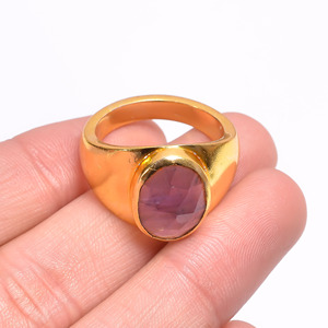 925 Sterling Silver Solitaire Ring Natural Amethyst Gemstone 18K Gold Vermeil Fine Jewelry For Women Prong Setting Wedding Party - Product Image 3