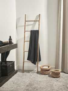 Escada loft de madeira antiga, decorativa marrom/bambu escada para banheiro