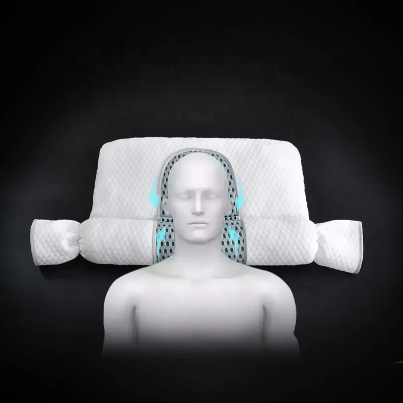 Di vibrazione di massaggio cervicale cuscino cilindrico con il cotone della perla gonfiabile postura supporto cushioncooling cuscino del collo