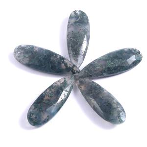 ลูกแพร์ Briolette อัญมณีแบบเหลี่ยมขนาด30X10มม.,สำหรับทำเครื่องประดับหินโมรามอสธรรมชาติ - Product Image 1