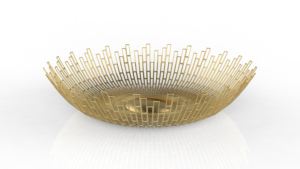 Canasta de Frutas de Alambre Metálico de Primera Calidad, Moderna y Elegante, en Forma de Decágono, con Pedestal, Decorativa - Product Image 4