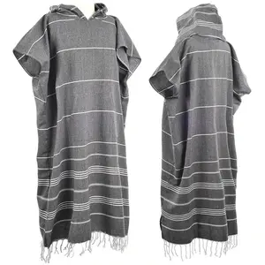 Turkish Towel Poncho with Terry Cloth Lining The Perfect Bathing Suit Cover Up for The Beach & Pool,Turkish Hooded Beach Towels