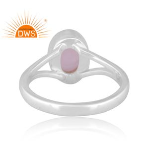 Newly Design 925 Fine Sterling Silver Natural Rose Quartz Gemstone <b>Split</b> Band <b>Ring</b> Jewelry Manufacturer - Product Image 4