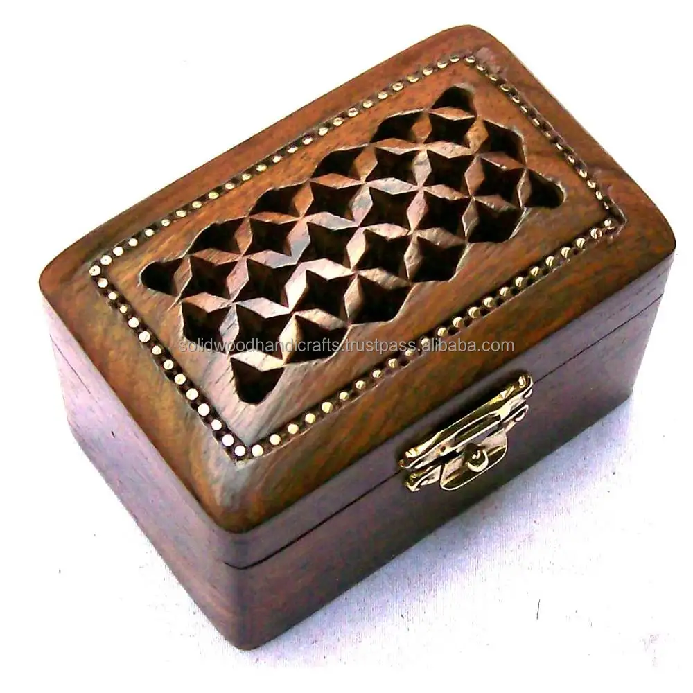 WOODEN HANDICRAFTS WOODEN TRINKET BOXES WOODEN HAND MADE CARVING TRINKET BOX ITEM IN BEST WAY