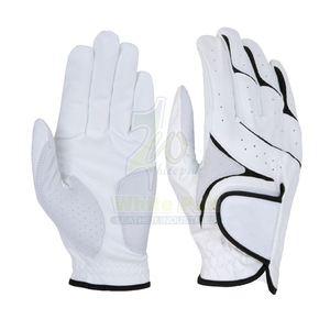 Guantes de golf de piel de oveja de color sólido de calidad superior personalizables Cuero de mano izquierda y derecha con logotipo personalizable - Product Image 1