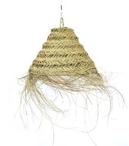 Luminaires suspendus en bambou, forme de chapeau et couleur naturelle, pour décoration intérieure, en osier, 1 pièce - Product Image 1