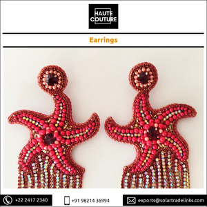 Pendientes hechos a mano con estrella de mar bordada para mujer, joyería de diseño, estilo bohemio, hechos a mano, pedidos personalizados - Product Image 4