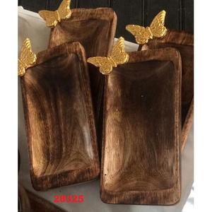 Bandeja Rectangular de madera para servir mariposas - Product Image 1