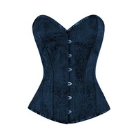 Corsets pour femmes en dentelle brodée de qualité supérieure, avec une seule baleine en acier, body en satin à couvrance totale, léger, respirant, écologique et à séchage rapide