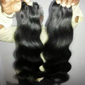 Potongan Rambut Hitam Wanita, Ekstensi Rambut Manusia 8 Inci Kualitas Sangat Tinggi