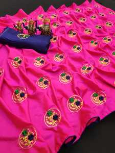 Nouvelle dernière réception porter Organza imprimé Saree femmes portent Sari avec chemisier pièce indien adultes inde et Pakistan soutien alphanumero - Product Image 2