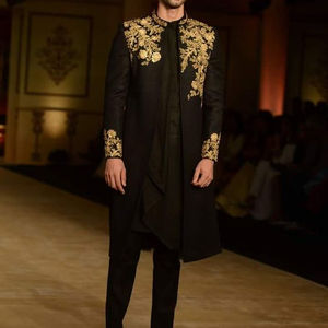 Dazzling-Indo-Western Designer Sherwani Kurta Pant Dress Beautiful-Zardozi Bordado Tallas grandes Transpirable para fiestas Bodas - Product Image 1