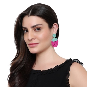 Pendientes de cuentas de semillas de ganchillo hechos a mano 2022, diseño de flores de alta calidad Multicolor, joyería Artificial de moda para regalo de mujer - Product Image 2