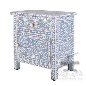 Buffet à incrustations florales bleues, design industriel polyvalent pour salon, salle à manger, maison, ferme, hôtel, école, bureau, hôpital - Product Image 6