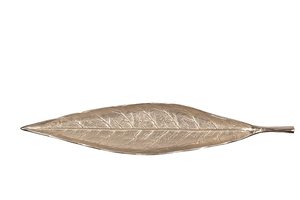 Plat de service alimentaire en forme de feuille en aluminium avec finition dorée Parfait pour accessoire de cuisine et décor de table élégant - Product Image 3