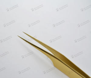 SERVICE OEM ODM pincettes d'isolation personnalisées en acier inoxydable PRO à ANGLE droit avec votre propre LOGO - Product Image 5