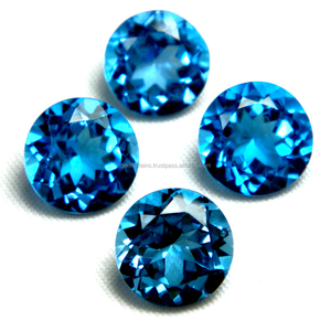 Topacio Azul Natural Certificado, Gema Suelta, Forma de Pera, Redonda y Rectangular, Tallada en Facetas y Corte Checker, para Joyería - Product Image 2