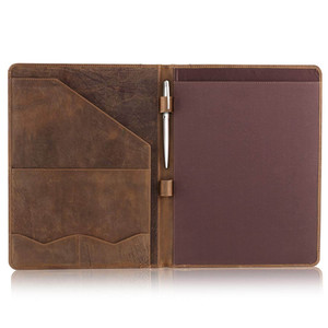 Leather Simple Slim <b>File</b> Conference <b>Folder</b> Genuine Leather Conference <b>Folder</b> , Brown - Product Image 1