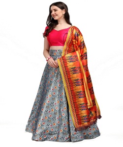Trabajo de bordado Georgette de moda con trabajo de impresión digital lehenga choli con dupatta precio al por mayor prenda étnica - Product Image 5