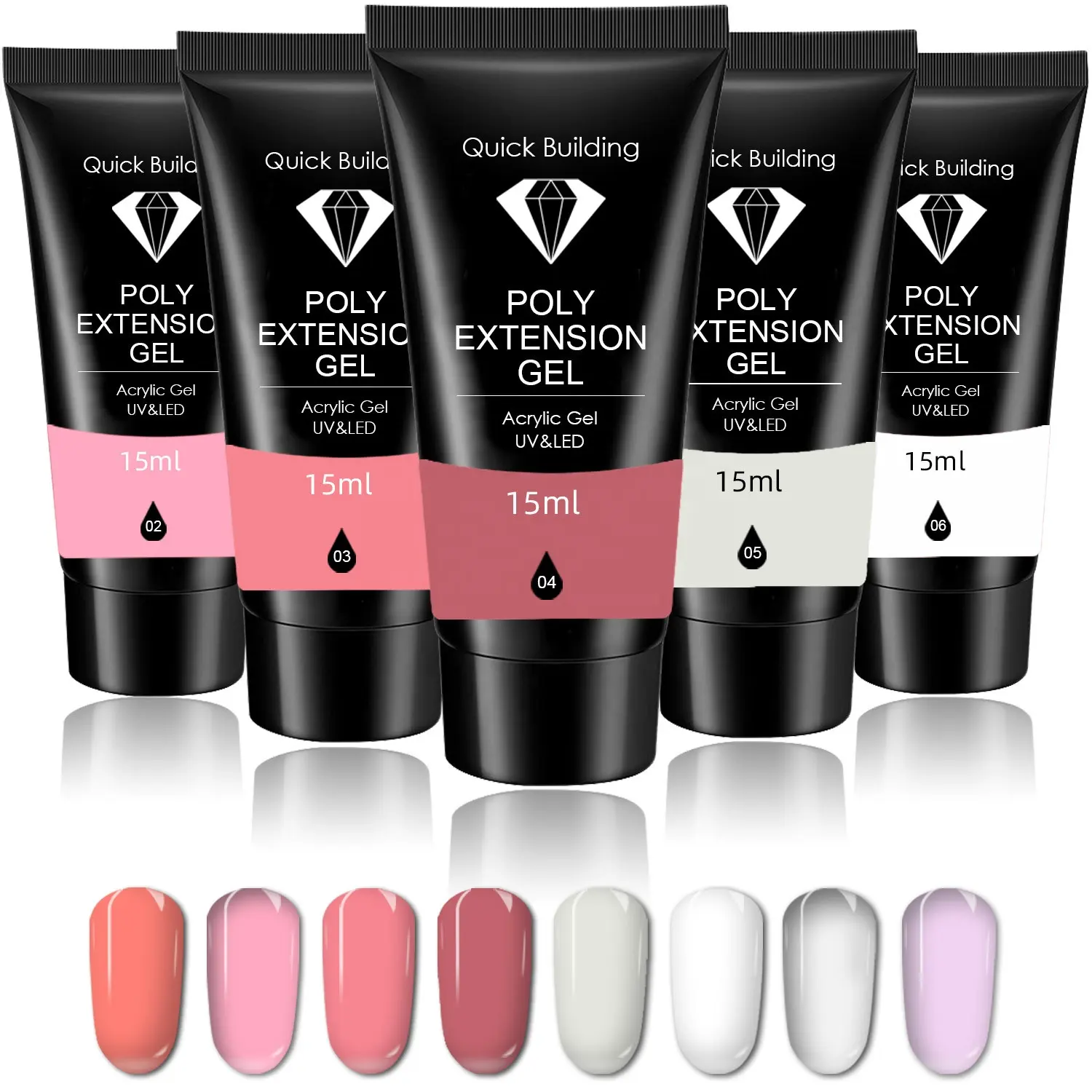 Großhandel Private Label Poly Gel Nagel verlängerung Art Kit Nude Color Gel Set Poly UV Gel