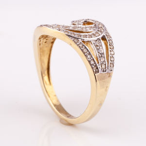 Anillo de oro amarillo R-10510, oro amarillo puro de 18K, diseño personalizado disponible, hecho en Tailandia - Product Image 5