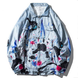 Veste en jean personnalisée en gros pour hommes, respirante, tendance, streetwear, service OEM fini, technique de teinture unie - Product Image 5