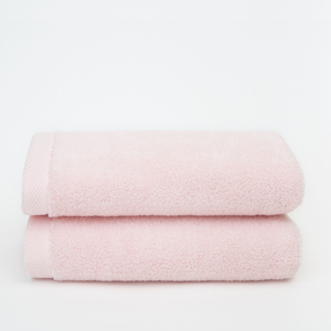 Serviette de bain en coton rose pâle, couleur unie, rectangulaire, tissée, pour usage domestique, taille adulte - Product Image 1