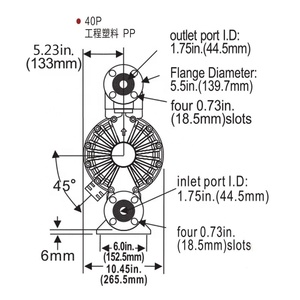 1/2 "วัสดุ PP อากาศดำเนินการ379L/นาทีพลาสติกสองทางนิวเมติกปั๊มไดอะแฟรม BML-40P - Product Image 5