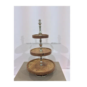 Customizable Wooden Rustic <b>3</b>-<b>Tier</b> <b>Cake</b> <b>Stand</b> Sustainable Ins Style Tool with Box Packaging Customizable Size - Product Image 1