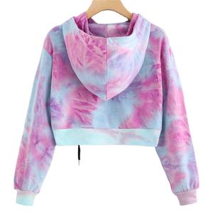 <b>Womens</b> Casual Crewneck Tye Dye <b>Sweatshirt</b> <b>Long</b> Sleeve Fashion Oversized Lightweight Pullover Crop Tops - Product Image 2