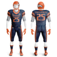 Tenues de football américain personnalisées sublimées, maillots d'entraînement d'équipe respirants à double couche avec empiècements en mesh sur les épaules, poids lourd