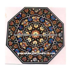 Incrustación de mármol hecha a mano, antiguo, hermoso café, mesa superior - Product Image 1