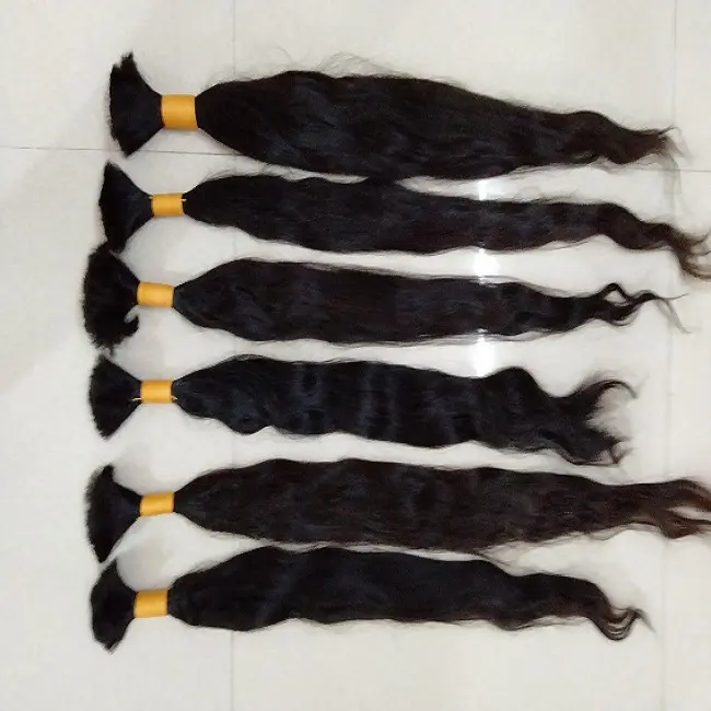 素晴らしいアイテム未処理のバルクヘアパーフェクトアイテム生のインドの髪シングルドナーカスタム製造キューティクル整列バージンヘア