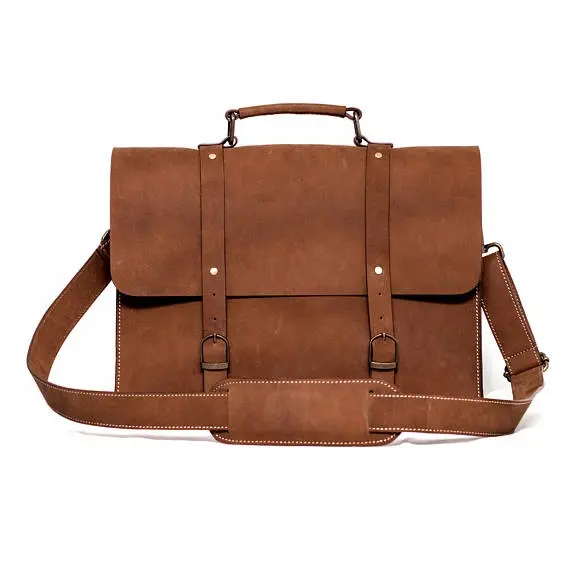 Real Leather Briefcase Shoulder Leather Laptop Bag for men Handcrafted by Adimani, MacBook office executive bag