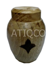 Baby Cremation Urn Gloss Wooden American Style Atiqco Model 787345 & Keepsake - Product Image 6