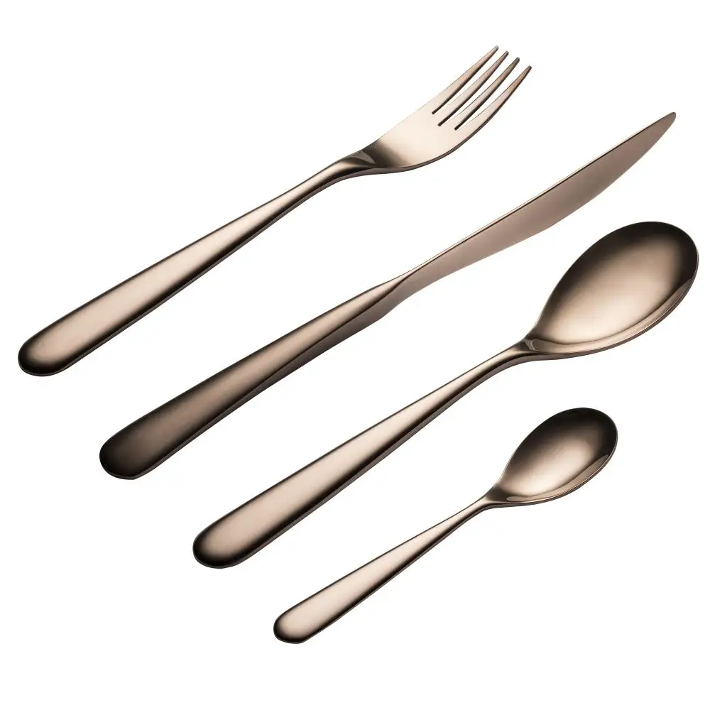 Kualitas Tinggi Murah Perak Sendok Garpu Restoran Stainless Steel Warna Perak Selesai 4 Pcs Sendok Garpu Set