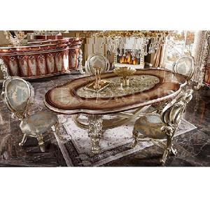 Ensemble de Table à manger de Style arabe, aspect riche sculpté à la main, meubles en bois de teck 1 pièce - Product Image 1