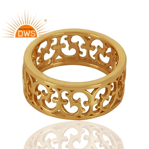 Anillo de plata de ley chapado en oro de 14k para mujer, sortija de eternidad, estilo elegante, venta al por mayor - Product Image 3