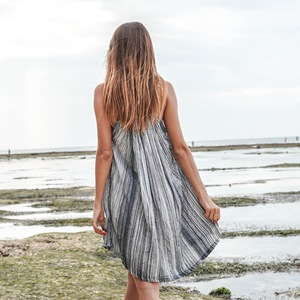 Vestidos informales de rayón 100% para mujer, Vestido corto personalizado de fabricante Bali, ropa de complejo turístico, DR011-008R2 - Product Image 3