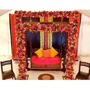 Balançoire de mariage en bois de teck Antique Jhula, ensemble de balançoire de mariage, fonction sange, ensemble de balançoire Royal - Product Image 1