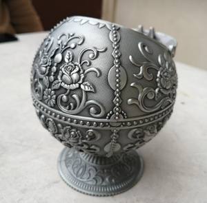 Cendrier tendance pour maison hôtel Restaurant Bars vaisselle bureau voiture hommes cendres design moderne couleur argent bol à cendres en métal rond - Product Image 2