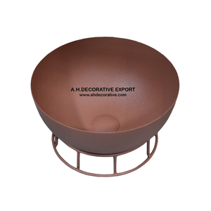 Cuenco gris Mate con recubrimiento de polvo, tazón de Metal de alta calidad para fruta, decoración del hogar - Product Image 6