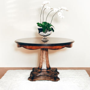 american classic <b>round</b> <b>dining</b> <b>table</b> <b>solid</b> mahogany <b>wood</b> natural finish wooden <b>dining</b> <b>table</b> indoor <b>dining</b> room furniture luxury - Product Image 2