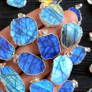 <b>Silver</b> Acrylic <b>Necklace</b> with Labradorite Crescent <b>Moon</b> Pendant Electroplated Candle Holder Charm Everyday Wear Special Occasions - Product Image 5