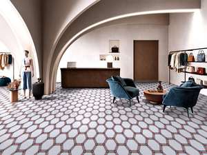 Mosaico Cerámico Hexagonal en Blanco, Negro y Gris, Diseños <span class=keywords><strong>de</strong></span> 2022, para Tiendas <span class=keywords><strong>de</strong></span> Ropa - Product Image 3
