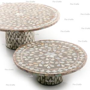 Juego de Dos Soportes Redondos para Pastel de Madera y Nácar de Diferentes Tamaños, Metal Ecológico, Calidad Superior, Precio Razonable - Product Image 2