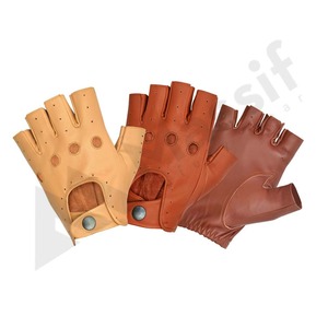 Guantes de cuero cómodos y suaves de medio dedo para uso diario Guantes de conducción de fitness antideslizantes de invierno - Product Image 5