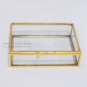 Hiện đại hình chữ nhật Glass Brass Ấn Độ Đính hộp quà tặng với handmade khắc thiết kế chất lượng cao hộp hiển thị - Product Image 3