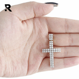 Pendentif en forme de croix pour femme, ensemble breloque en or jaune, véritable diamant, dôme bouffant, 1 CT, 10K - Product Image 4